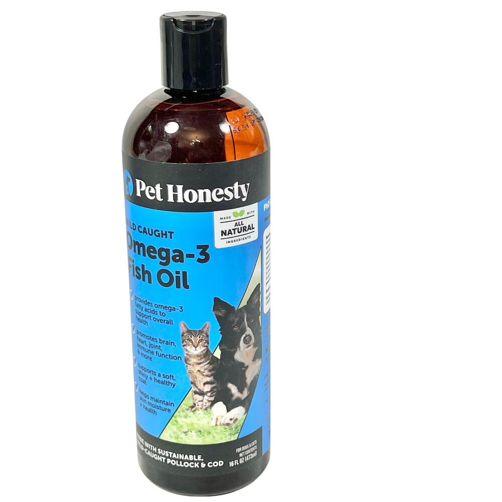 Pet Honesty Wild Caught Omega-3 Fish Oil for Dogs & Cats 16 fl oz. Exp 2/27